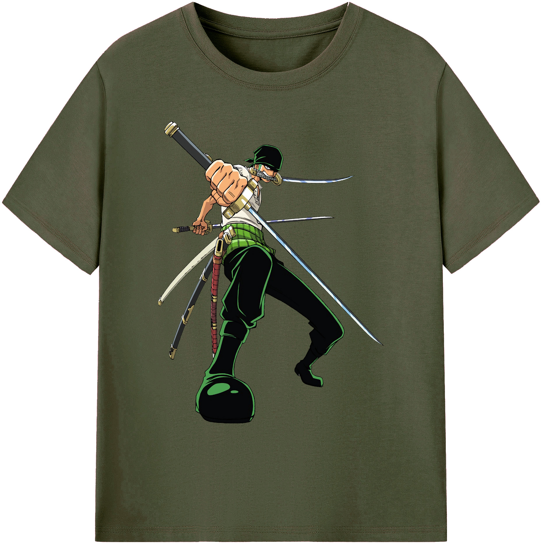ワンピース ロロノア・ゾロ ONE PIECE Roronoa Zoro 綿100％ メンズ半袖Tシャツ｜肌触りやわらか＆通気性